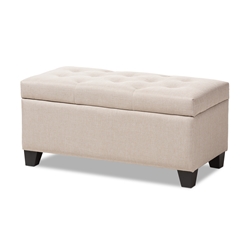 Baxton Studio Michaela Modern and Contemporary Beige Fabric Upholstered Storage Ottoman